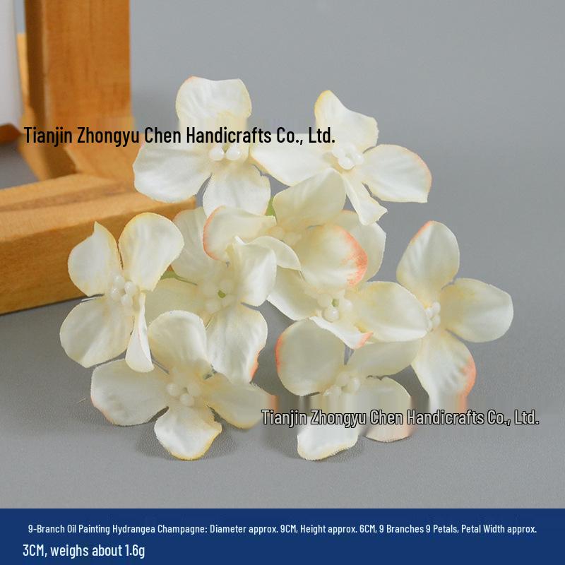 Champagne Silk Imitation Flowers for Hairpins, Hanfu Headdresses, Souvenirs, and Performance Accessories.