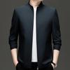 Stand Collar Light Luxury Men's Jacket - Spring/Autumn, Thin Business/Casual, Long Sleeve for Middle-aged Men