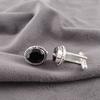 Natürlicher Schwarzer Onyx Edelstein 925 Sterling Silber Handgefertigter Schmuck Manschettenknöpfe 0.6" CL-1-18