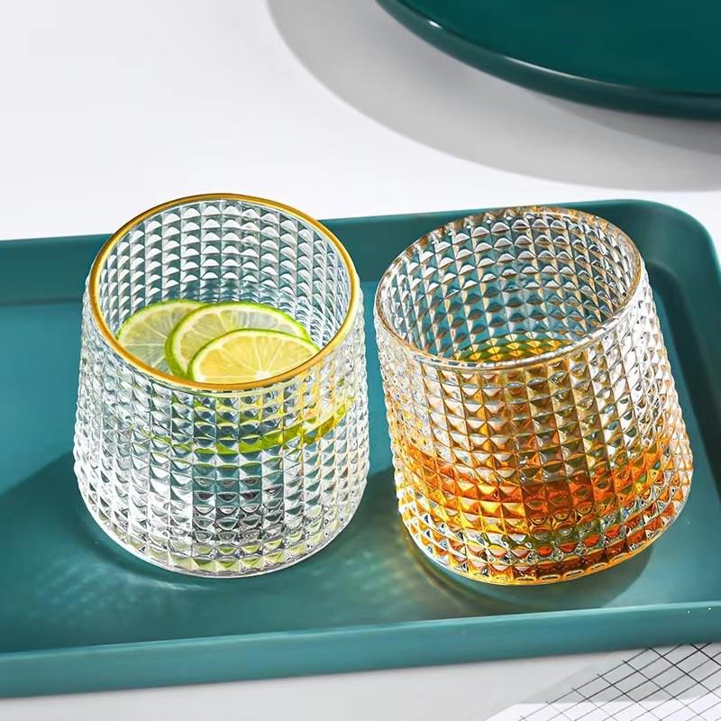 Bicchiere Tumbler Trasparente Rotante per Whiskey da Bar