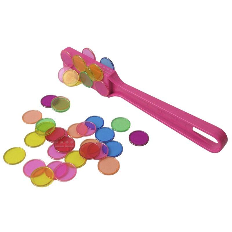 

100 шт., обучающая игрушка Монтессори, цветное когнитивное обучение математике для детей, магнитная палочка, пластиковая монета, эксперимент, обучающие пособия