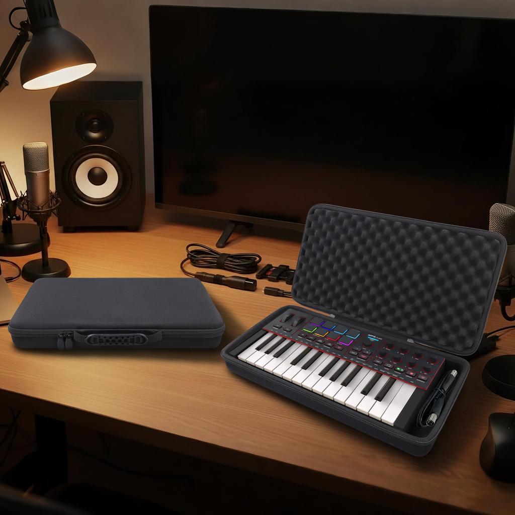 (Case Only) Akai Professional MPK Mini IV MIDI Keyboard Controller MPKMINI4B Storage Case, Black - co2CREA