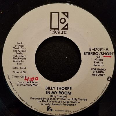 7inch Record BILLY THORPE - In My Room E47091PROMO Elektra 1980 US Rock Used