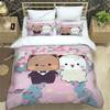 Cute Cartoon Bear Printed Bedding Sets Exquisite Bed Supplies Set Duvet Cover Bed Comforter Set Bedding Set Luxury Birthday Gift