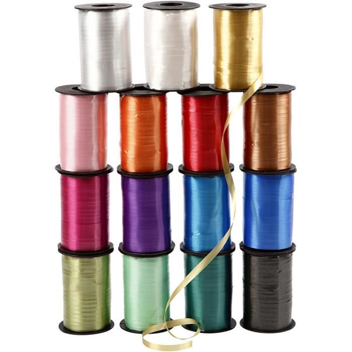 Assortment of Traditional Multi-purpose Gift Wrapping Ribbons In Various Colors. Ref 20230