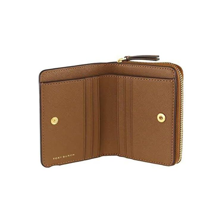 Tory Burch Emerson Signature Double T Logo Leather Wallet Women wallet Brown 147606-909