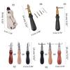 Leather Edge Groover Multifunctional Wood Handle Trencher Leather Grooving Tool for Craftsmen