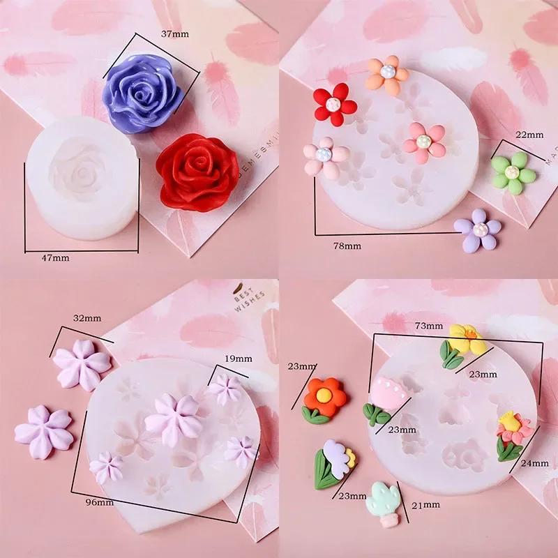 Mini Kwiaty Seria Silikonowe Formy DIY Handmade Ciasto Kremówki Pieczenia Ciasto Czekoladowe Ciasto Narzędzia Żywicy Polimerowej Gliny Podejmowania Formy