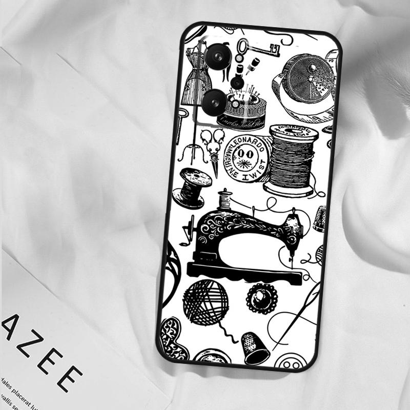 Sewing Scissors Buttons Case For Realme GT7 Pro GT6 11 12 13 14 15 Pro Plus C55 C53 C35 C33 C61 C65 C67 C53 C71 C75