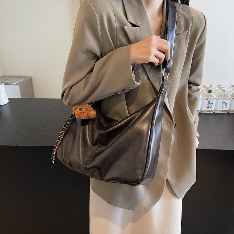 Vintage Leopard Print Tote Bag Women's Large Capacity Shoulder Bag Soft Leather Crossbody Bag