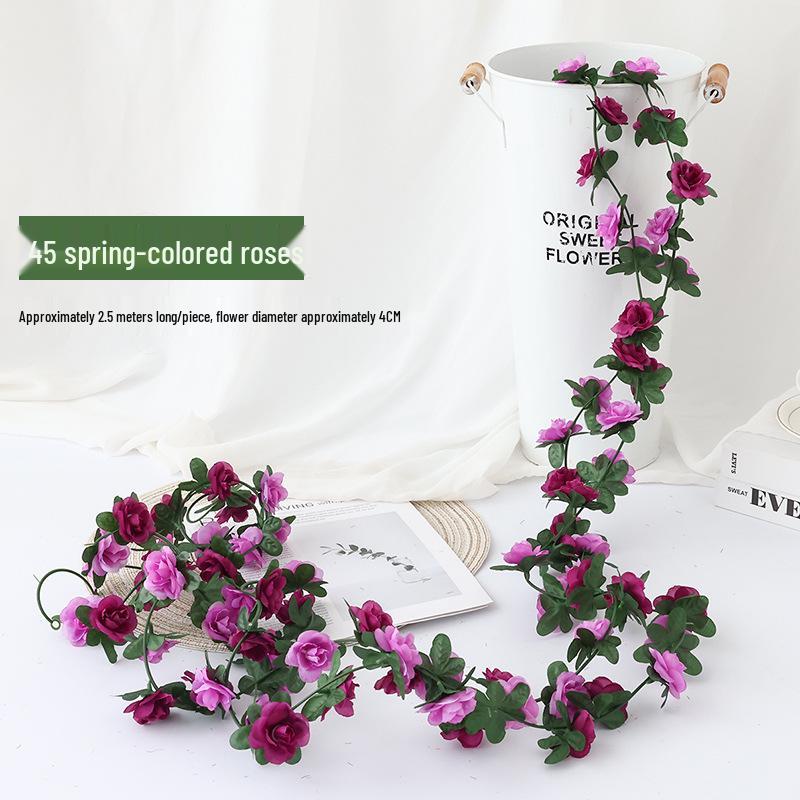 Künstliche Kirschblütenranke - Seidenblume mit 45 Rosenknospen zur Decken- oder Wandhängedekoration