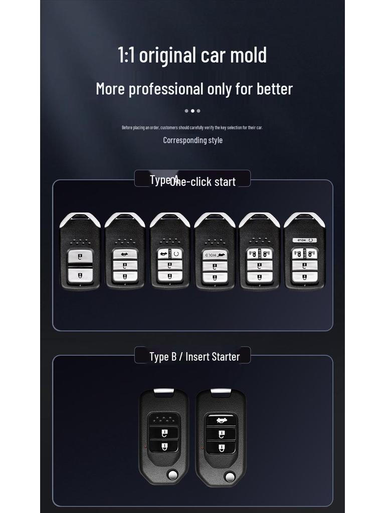 Honda Key Case Compatible with CRV, Civic, Accord, XRV, Vezel, Avancier, Breeze, UR-V, and Spirior Models