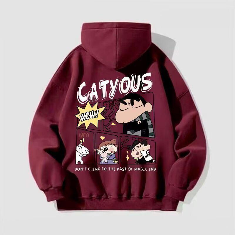 Autumn/Winter High-End Men s Japanese-Style Crayon Shin-chan Hooded Sweatshirt 2XL