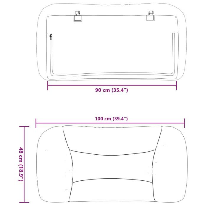 VidaXL Coussin de Tête de Lit, Oreiller de Lecture avec Fermeture à Glissière, Coussin de Lecture pour Lit Chambre, 374548