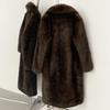 Winter Women Faux Fur Jacket Coat Solid Khaki Long Sleeve Thick Warm Overcoat Outwear Fluffy Coat for Women