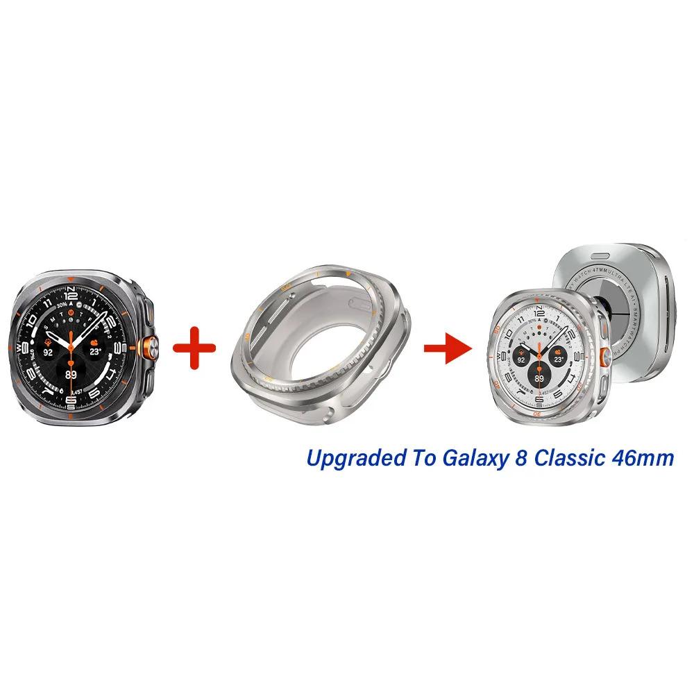 Alloy Metal Case for Samsung Galaxy Watch Ultra2 2025 Accessories Protective Bumper Shell Cover for Galaxy Ultra Watch 2024 47mm