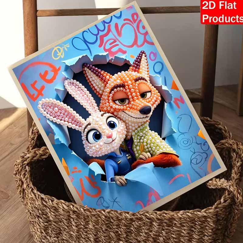Disney DIY Pearl Painting Judy and Nick Decorative Painting Creative Ornaments Friends Gifts Desktop Furnishings Home Decoration