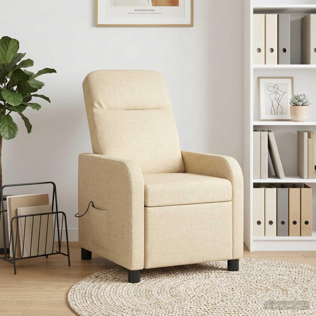 Massage Recliner Cream Fabric