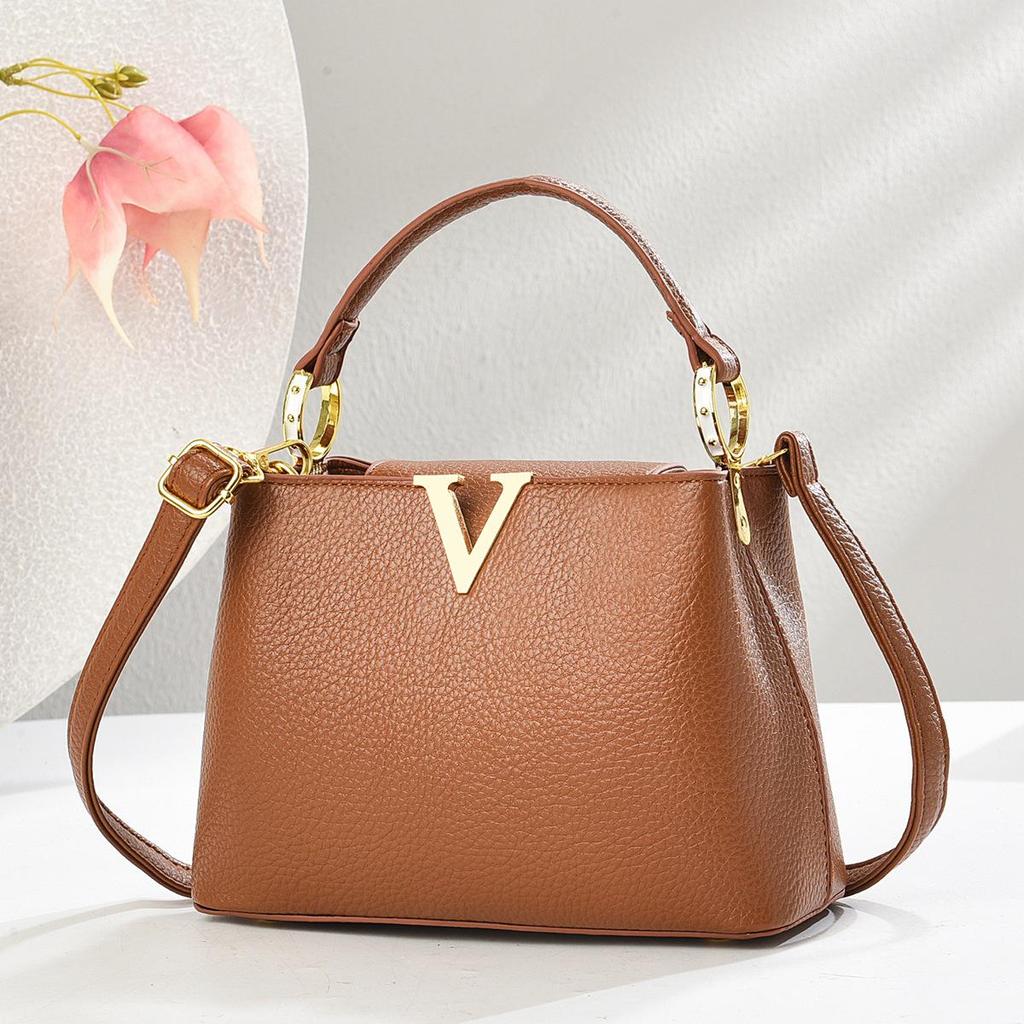 Elegant 2025 Women's Korean Style One-Shoulder Crossbody Bucket Handbag