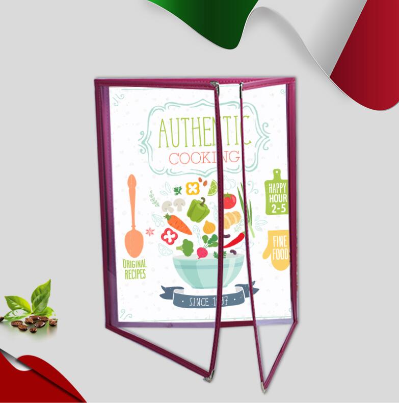 For A4 1/2/3/4/5/ 6/7/8/10/ Slots Single Dobule Three Panel Plastic Menu Holder Transparent Folder Cover