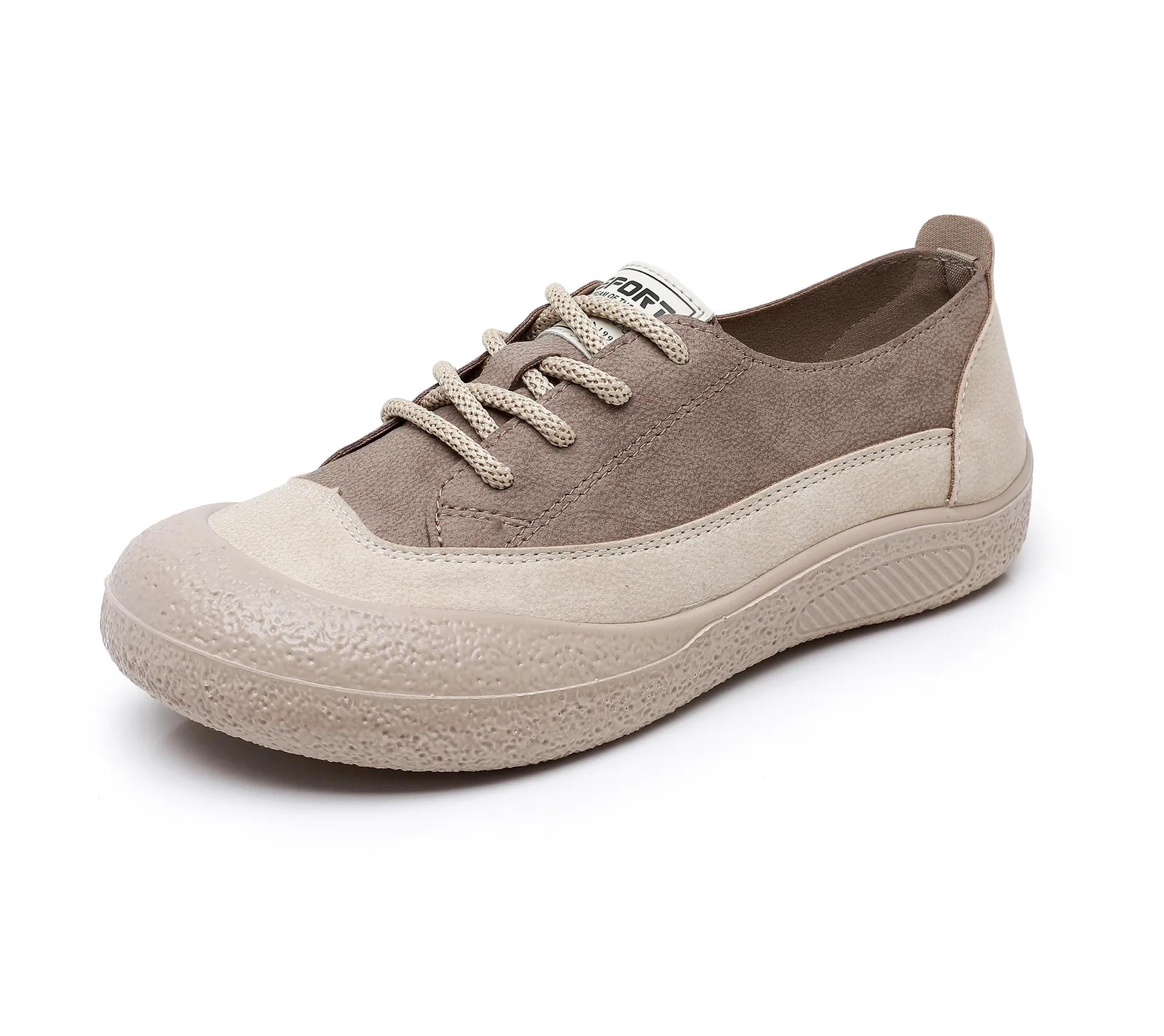 

2025 Женская Летняя Осенняя Новая Мода Повседневная Обувь Ретро Мягкая Подошва Круглый Носок Дышащие Кроссовки Высокое Качество Лицо Лоферы 41 темно-коричневого