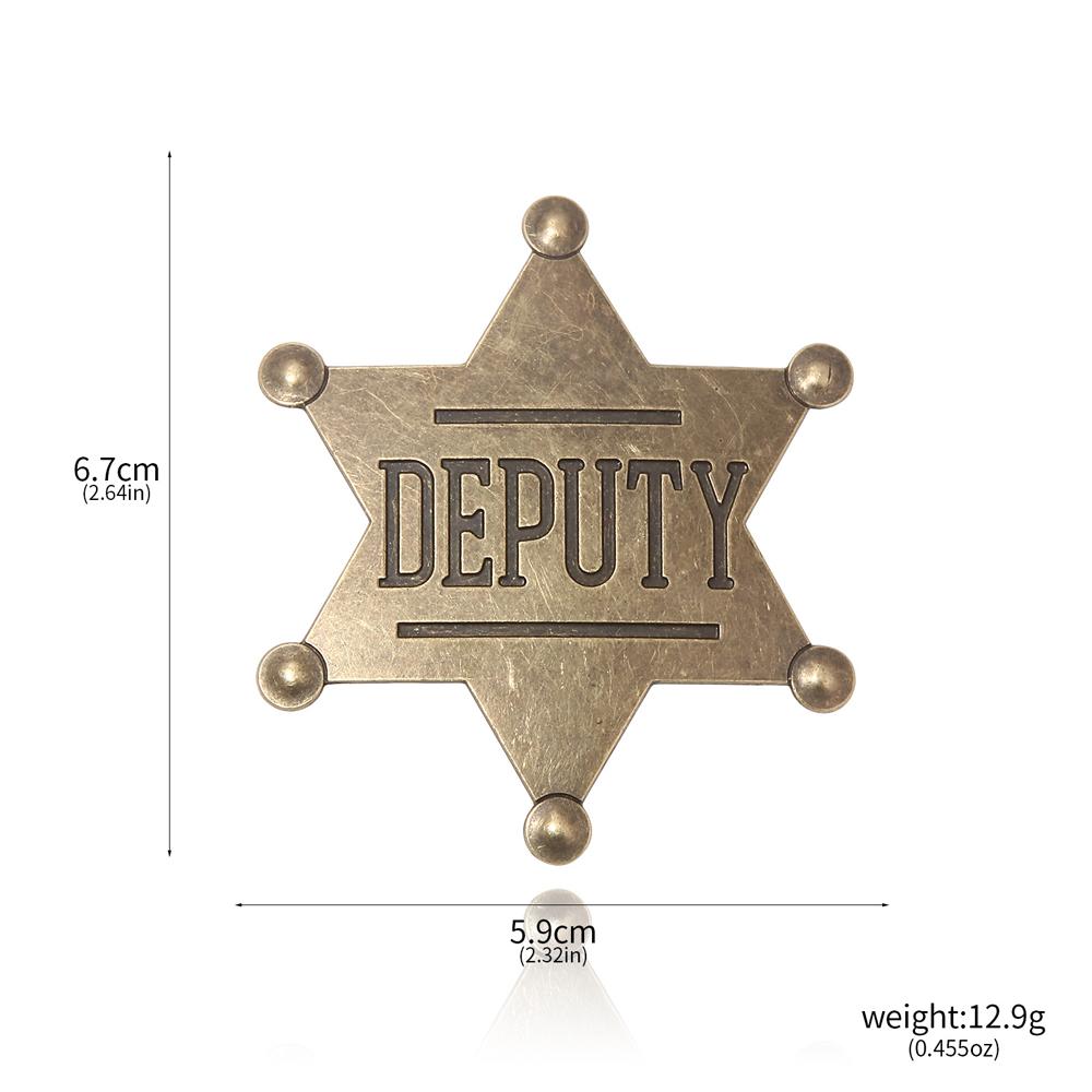 Distintivi da Sceriffo per Adulti Occidentali Costume Stella a Forma di Spilla Metallica Brooch Feste di Carnevale Regali per Halloween Cowboy Onore Giocattolo Scolastico