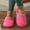 Cozy Plush Slip-On House Slippers for Women Soft Sole Warm Fuzzy Fabric Comfortable Indoor Footwear