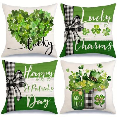 St. Patrick's Holiday Decoration Pillowcase Is Suitable for Home Room Sofa Cushion Cover Friend Gift
