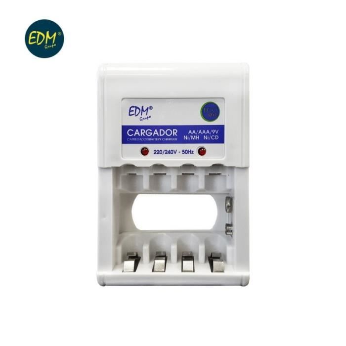 Chargeur De Batterie - EDM - 4 Piles AA Et 4 Piles AAA - Rechargeable - Intérieur