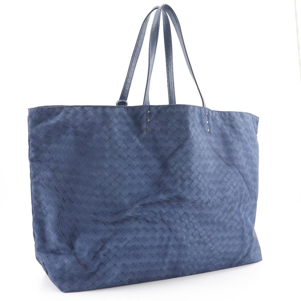 BOTTEGAVENETA Intrusion Tote Bag Navy Blue Nylon Unisex Used