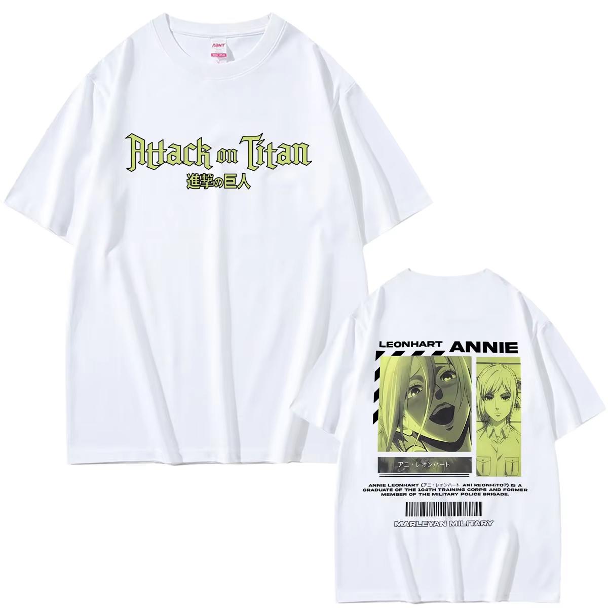 Japanese Anime Attack on Titan Annie Leonhart Graphic Print T-shirt Men Women Manga Harajuku Oversized 4XL