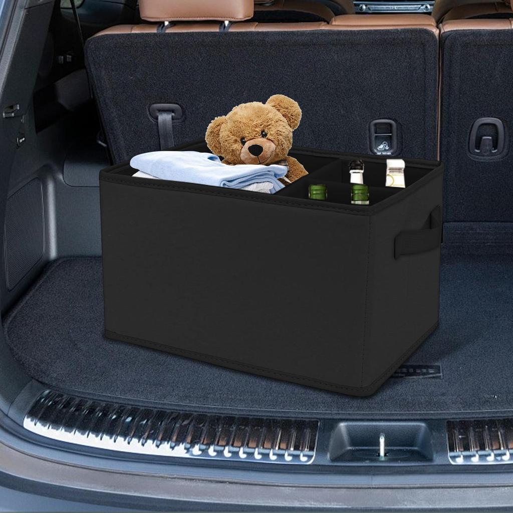 Car Box Organizer Trunk Organizer For Car Space-Saving Foldable Leather Bin No Lid Holder For Van Truck Driver Groceries Road