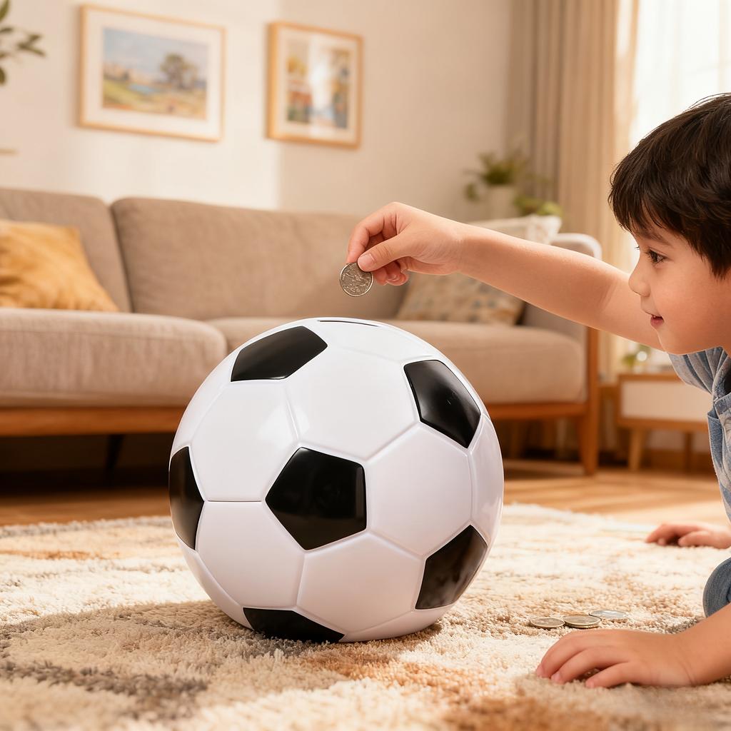 1 Stück Sportfans Spardose - Großes Fassungsvermögen, Einfach einzahlen & abheben | für Basketball, Fußball, American Football, Baseball, Golf Ersparnisse