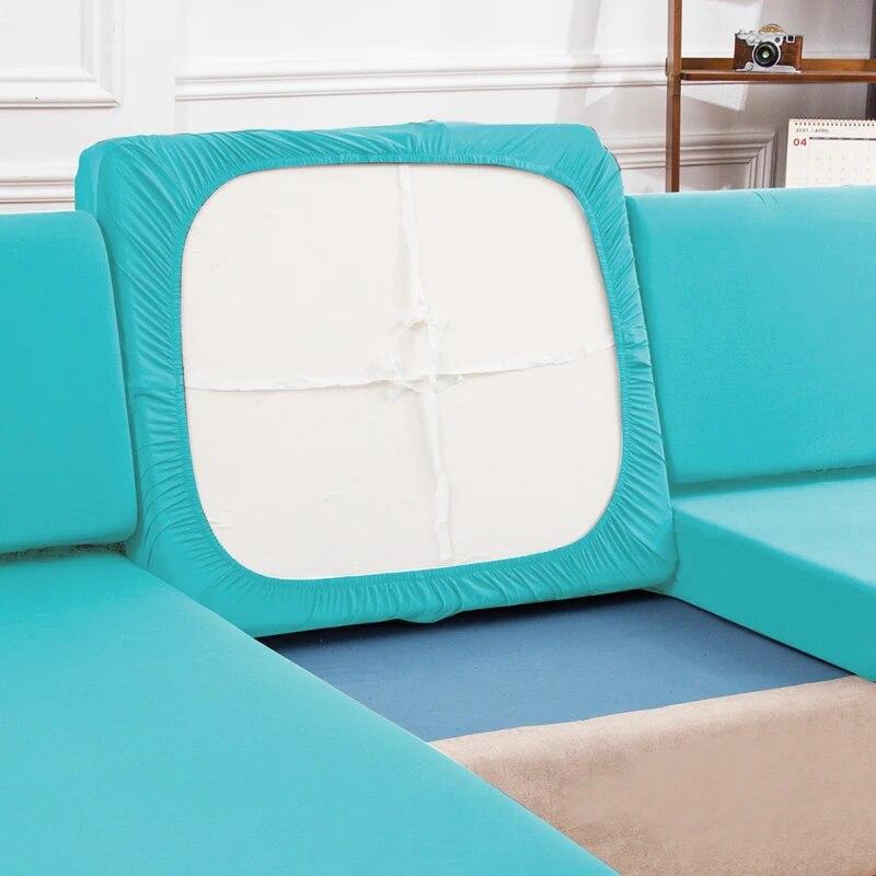 Capa de assento de sofá de canto sólido elástico capa de almofada de sofá elástica capa de sofá para poltrona chaselong em forma de L tingida lisa