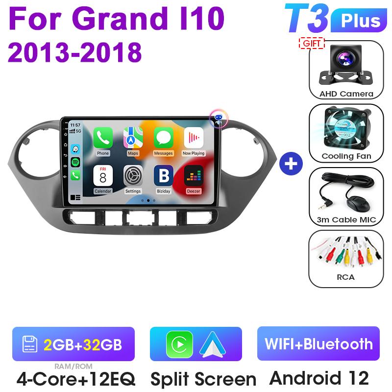 2 Din Android 12 Car Radio For Hyundai Grand I10 2013-2018 Multimedia Video Player GPS 4G Carplay Auto Stereo RDS DVD Head Unit