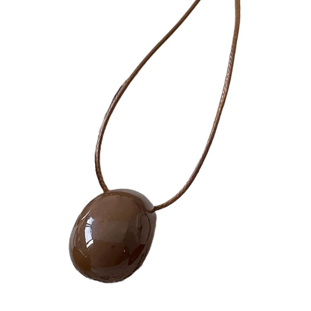 Oval Pendant Necklace Fashion Necklace Colorful Pendant Necklace Neck Jewelry for Daily Commute and Various Outfits