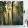 Alberi Foresta Luce Solare Tenda da Doccia Attraente Paesaggio Rurale Naturale Arredo Bagno Tessuto Impermeabile Schermo per Vasca da Bagno