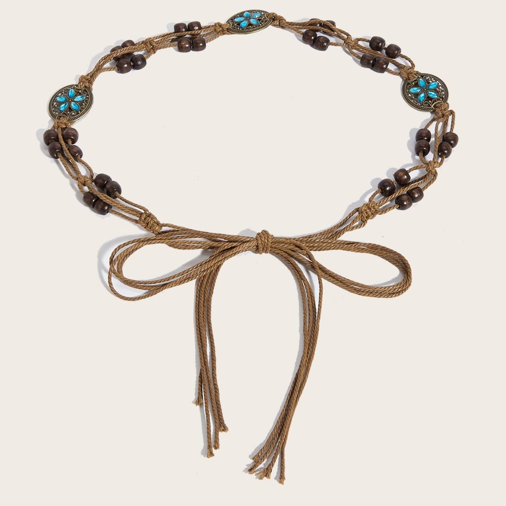 Vintage Ethnic Style Handwoven Belt Women'S Dress Decorative Waist Chain Personalized Bohemian Waist Rope