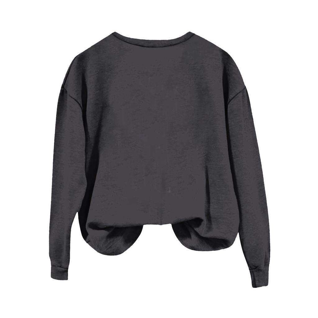 Dame Moteable Casual Langermet Halloween Trykket Rundhals Topp
