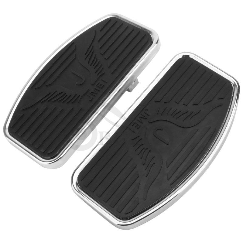 Universal Eagle Motorcycle Footrests - Black (Front & Rear)
