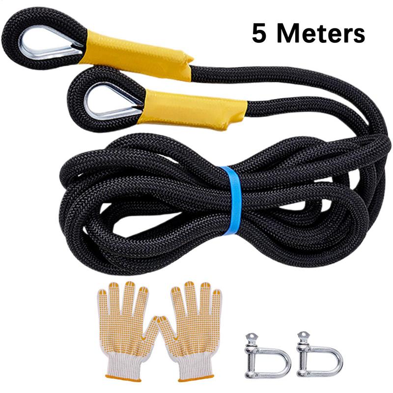 Car Emergency Rescue Rope Portable Recovery Tow Strap Heavy Duty Outdoor Car Tow Strap SUV ATV Tow Strap with Protective Mittens
