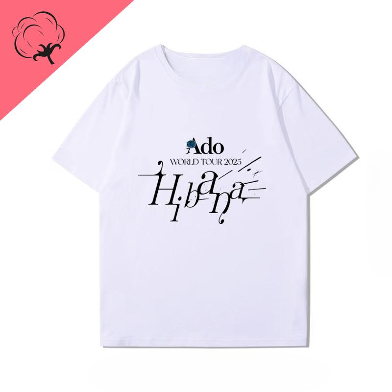 Ado World Tour 2025 T Shirt Boy Girl Fans Gift Y2k Cloth 100 Cotton Oneck Unique Kawaii Anime Personality Shoujo Girl Style