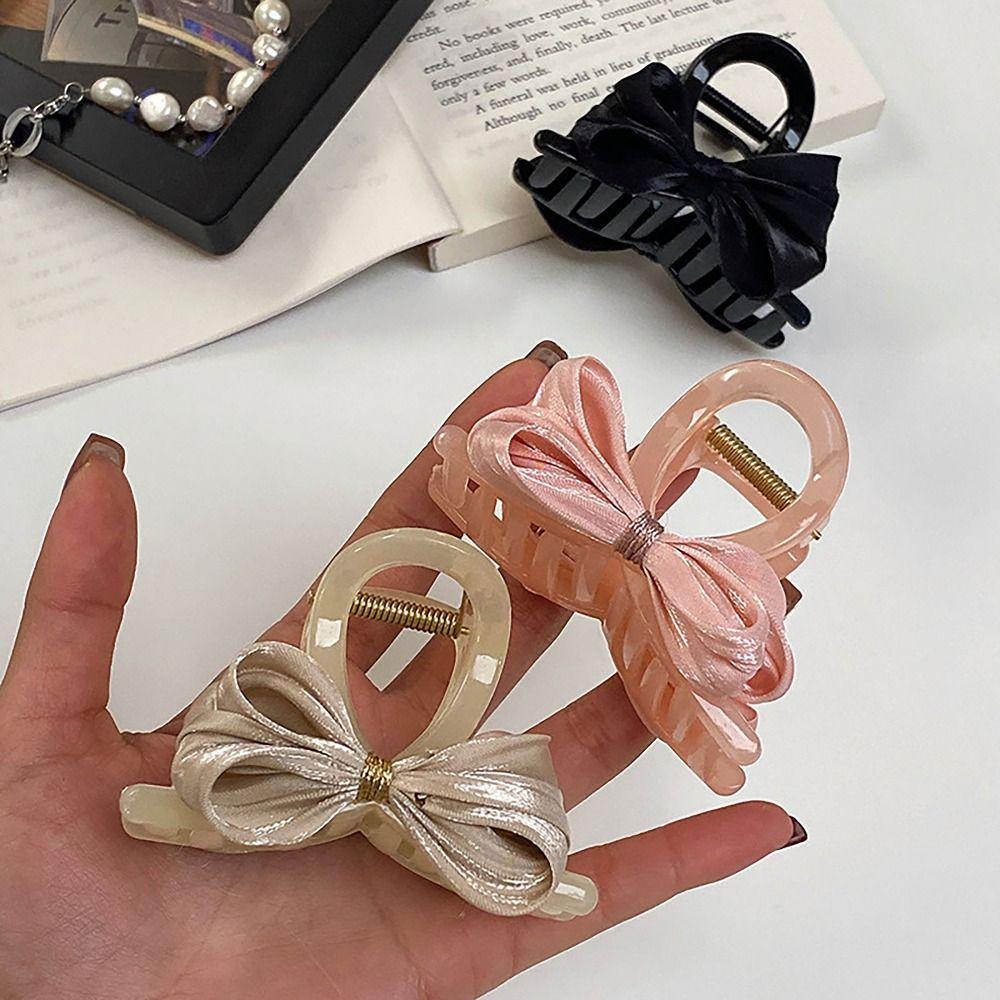 Headwear Shark Clips Handmade Grab Clip Temperament Bow Hair Clip  Women