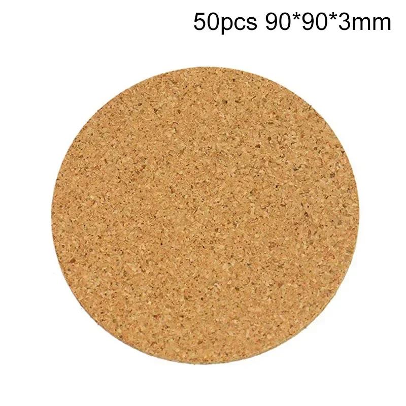 50/100Pcs Cup Mat Natural Cork Coasters Placemats For Table Kitchen Accessories Round Coffee Tea Cup Mats Desktop Decoration