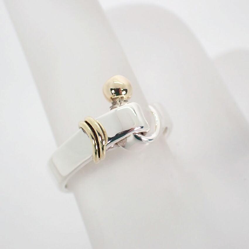 [Used] TIFFANY 925/750 Hook & Eye Ring / Size 8 / j12-13