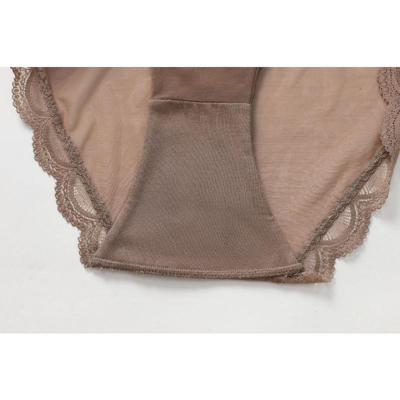 Damen Sexy Französische Spitze Ultra Dünn Niedrige Taille Slips Atmungsaktiver Baumwollzwickel Unterwäsche