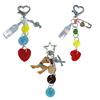 Versatile Plum Deer Star Key Accessory Fashionable Heart Button Keyring Heart Shaped Keyrings Portable Gift for Couples