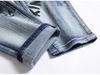 Herrtrendiga Europeiska & Amerikanska Hip-Hop Stil Smal Passform Broderade Jeans