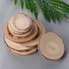 Natural Round Wood Coasters Set of 8 Cup Pads Tea Coffee Mug Mat Drinks Holder Table Mat Home Kitchen DIY Crafts Non Slip Base