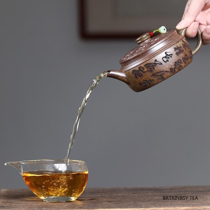 340ml Tradition Yixing Purple Clay Teapot Handmade Flower Bird Tea Pot Beauty Tea Infuser Kettle Chinese Household Zisha Teaware